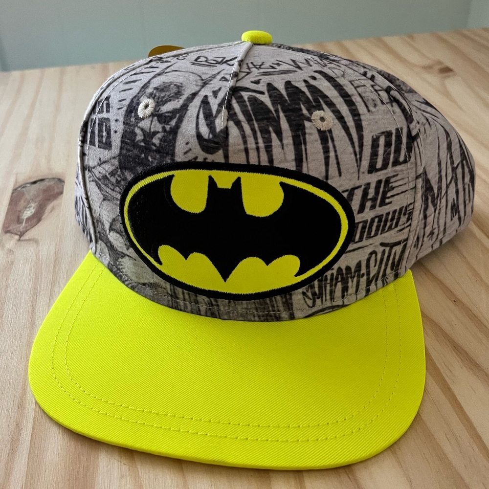 NWT Batman Collectors hat baseball cap DC comics Neon yellow and black gray